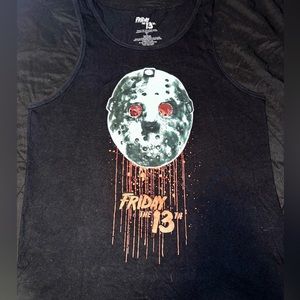 Friday the 13th Jason Mask Black Large Tank Top